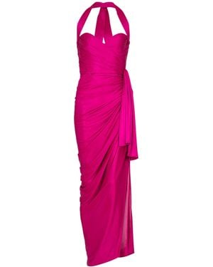 Balmain Jersey Draped Maxi Dress - Pink