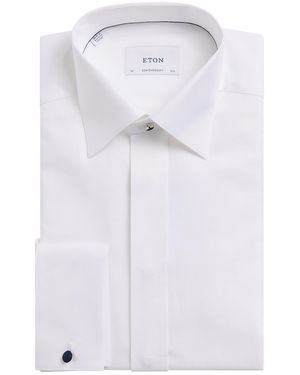 Eton Cotton Hidden Placket Contemporary-Fit Shirt - White