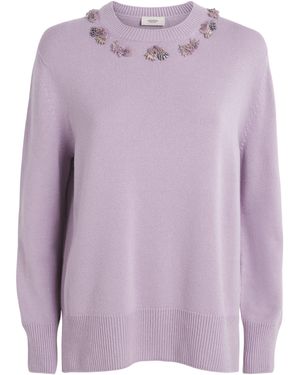 Agnona Cashmere Embellished Sweater - Purple