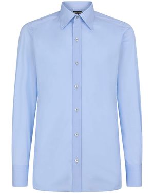 Tom Ford Cotton Slim Shirt - Blue