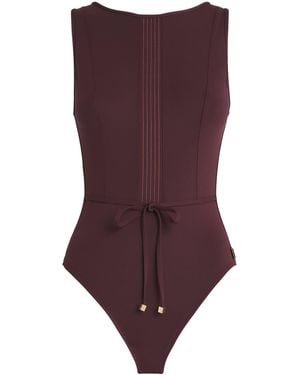 Shan Mesh-Panel Swimsuit - Purple