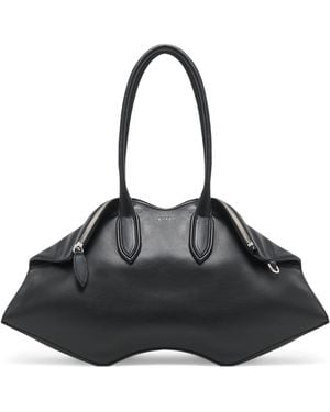McQueen Leather Manta Top-Handle Bag - Black