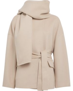 Maje Wool-Blend Double-Faced Coat - Natural