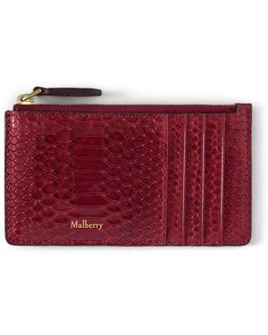 Mulberry Leather Continental Zipped Long Card Holder - Red