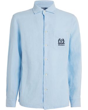 Polo Ralph Lauren X Wimbledon Linen Logo Crest Shirt - Blue