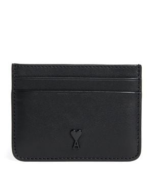 Ami Paris Small Leather Wallet - Black