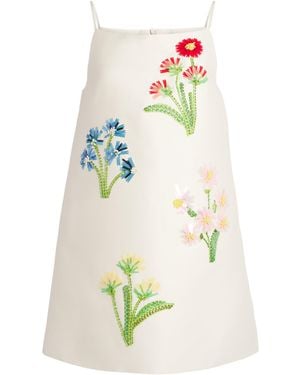 LEO LIN Wool-Silk Leia Mini Dress - White