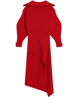 Givenchy Wool-Cashmere-Blend Split Midi Dress - Red