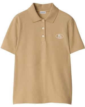 Burberry Cotton Knight Stamp Polo Shirt - Natural