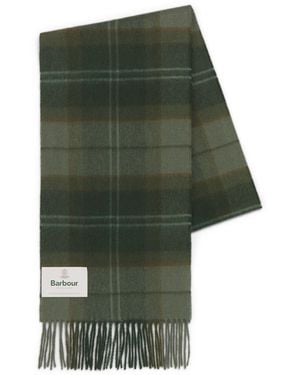 Barbour Wool-Cashmere Mineral Tartan Scarf - Green