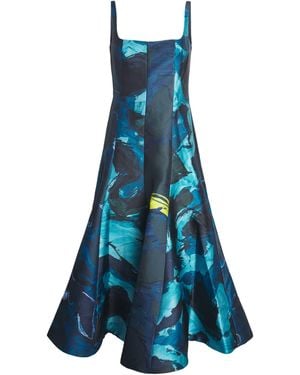 ROKSANDA Brushstroke Print Zelia Midi Dress - Blue