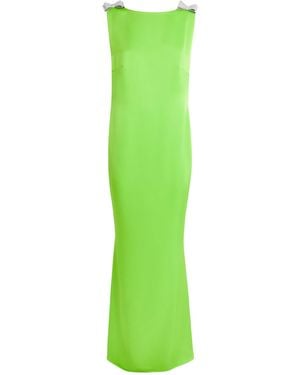 Celia Kritharioti Satin Bow-Detail Gown - Green