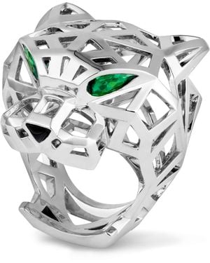 Cartier Tsavorite Garnet And Onyx Panthère De Ring - Metallic
