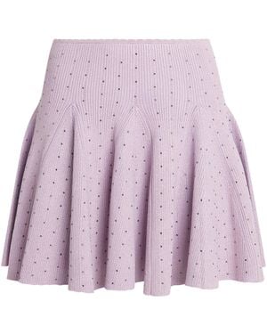 Sandro Knitted Embellished Mini Skirt - Purple