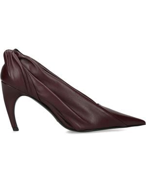 KHAITE Leather Twisted Eve Court Shoes 85 - Brown