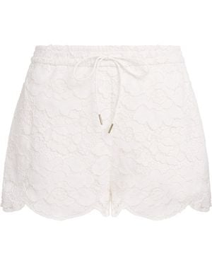Alice + Olivia Lace Drawstring Kenley Shorts - White