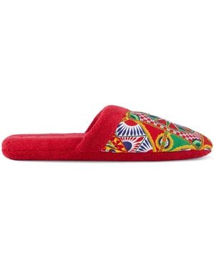 Dolce & Gabbana Carretto Siciliano Slippers - Red