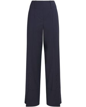 Claudie Pierlot Wool-Blend Straight Trousers - Blue