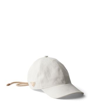 Prada Cotton Cord Cap - White