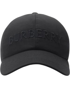 Burberry Cotton Gabardine Logo Cap - Black