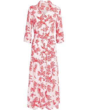 Heidi Klein Silk Scala Maxi Shirt Dress - Pink