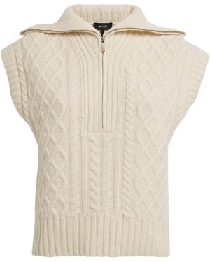 ME+EM Wool-Alpaca Half-Zip Vest - White
