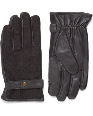 Barbour Leather-Wool Waterproof Barlow Gloves - Black