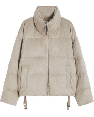 Max Mara Cashmere Down Puffer Jacket - Natural