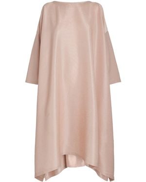 Eskandar Silk Plissé Midi Dress - Pink