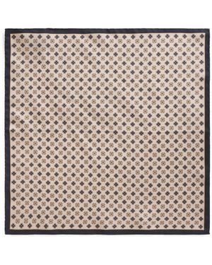 Canali Silk Tile Print Pocket Square - Black