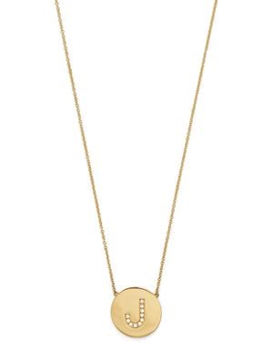 Jennifer Meyer And Diamond Alphabet J Necklace - Metallic