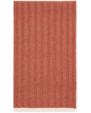 Brunello Cucinelli Cashmere Ribbed Scarf - Orange