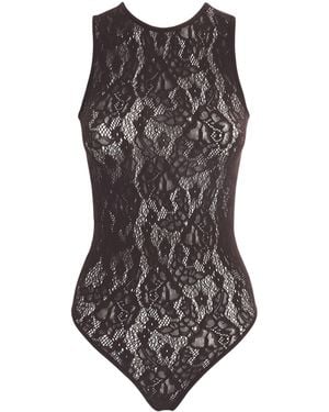 Wolford Infinite Rose Net Bodysuit - Brown