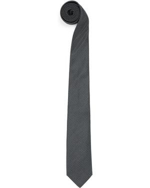 Canali Silk-Wool Jacquard Tie - White