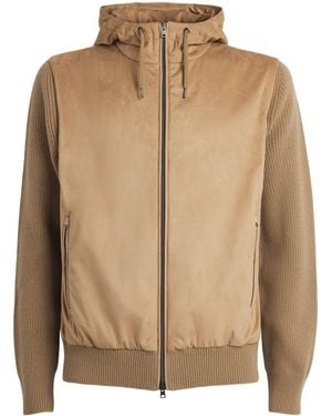 Herno Wool Hybrid Hooded Jacket - Brown