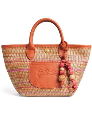 Longchamp Raffia Le Panier Pliage Cross-Body Bag - Brown