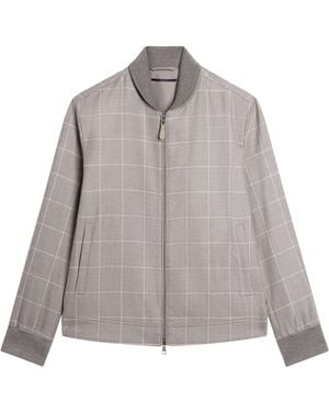 dunhill Cashmere Check Print Athluxury Jacket - Grey