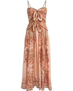 Zimmermann Silk Paisley Aster Midi Dress - Pink