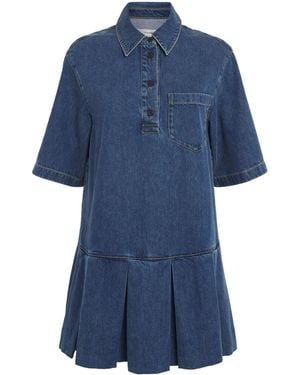 FRAME The Tennis Denim Mini Dress - Blue