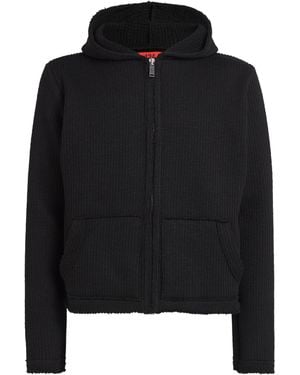 424 Ribbed Zip-Up Hoodie - Black