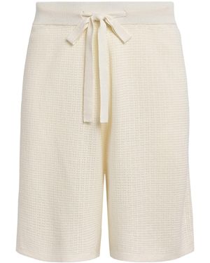 Commas Cotton-Hemp Crochet Shorts - Natural