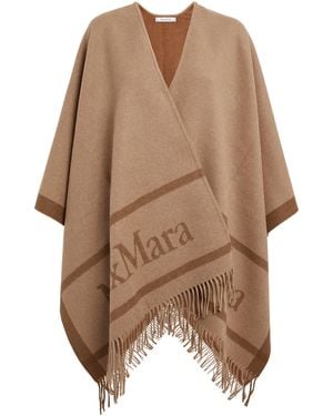 Max Mara Wool Jacquard Hilde Cape - Brown