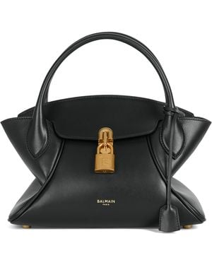 Balmain Small Leather Pulse Day Top-Handle Bag - Black