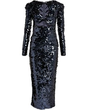 New Arrivals Sequinned Dalida Midi Dress - Black