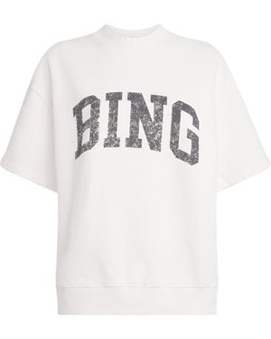 Anine Bing Cotton Logo Jay Sweatshirt - White