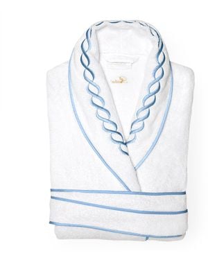 Pratesi Cotton Treccia Bathrobe - Blue