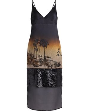 STAUD Linen-Silk Nalu Slip Dress - Multicolour