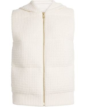 Fabiana Filippi Wool-Silk-Cashmere-Blend Hooded Gilet - White