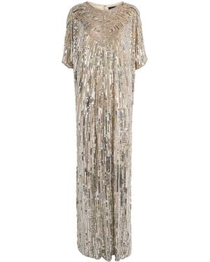 Jenny Packham Embellished Desert Blossom Maxi Dress - Natural