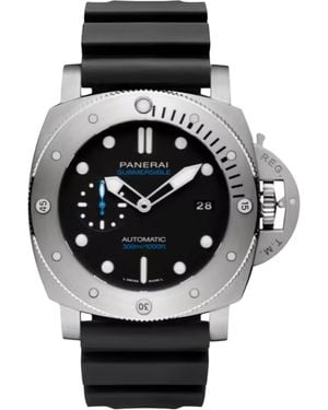 Panerai Stainless Steel And Rubber Submersible Watch - Black